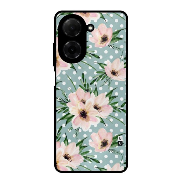 Polka Art Floral Metal Back Case for Poco C71