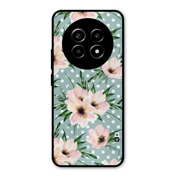 Polka Art Floral Metal Back Case for Realme 13 Pro
