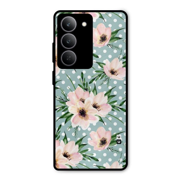 Polka Art Floral Metal Back Case for Realme 14x