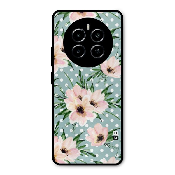 Polka Art Floral Metal Back Case for Realme P1