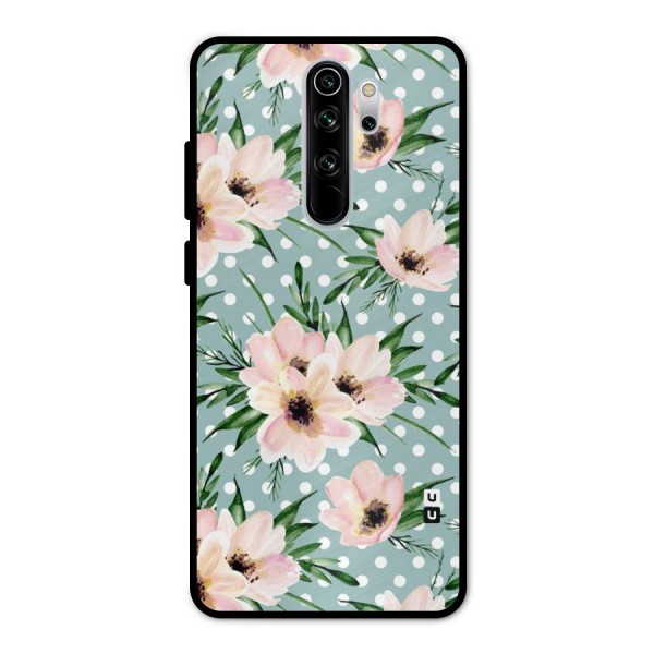 Polka Art Floral Metal Back Case for Redmi Note 8 Pro