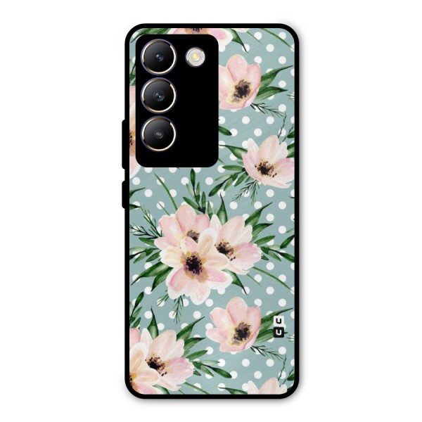 Polka Art Floral Metal Back Case for Vivo Y200e