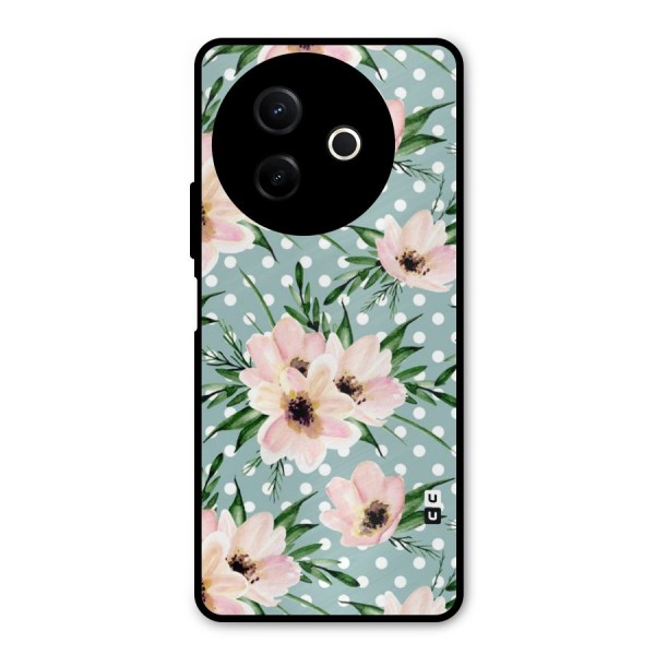 Polka Art Floral Metal Back Case for Vivo Y39