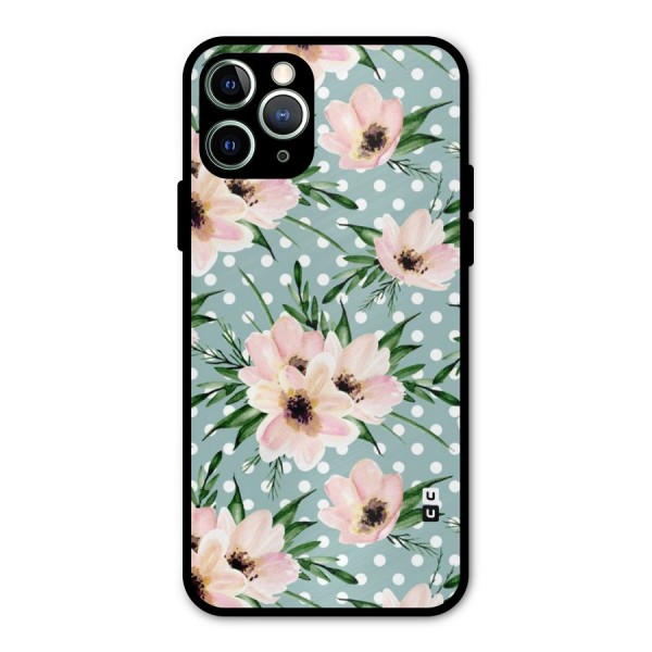 Polka Art Floral Metal Back Case for iPhone 11 Pro Max