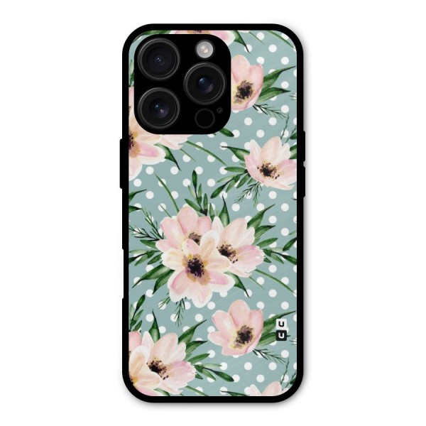 Polka Art Floral Metal Back Case for iPhone 16 Pro