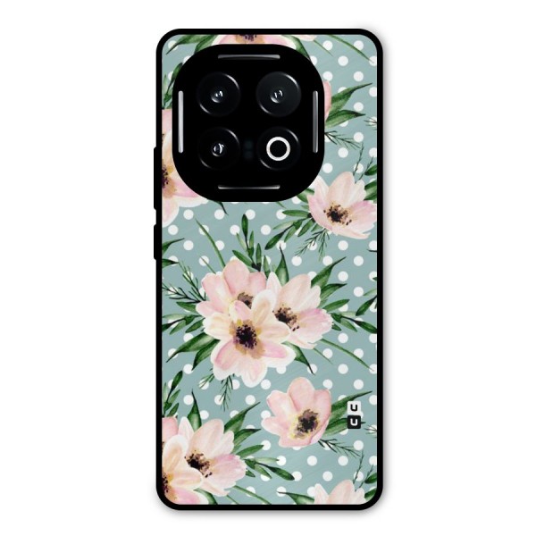 Polka Art Floral Metal Back Case for iQOO 13