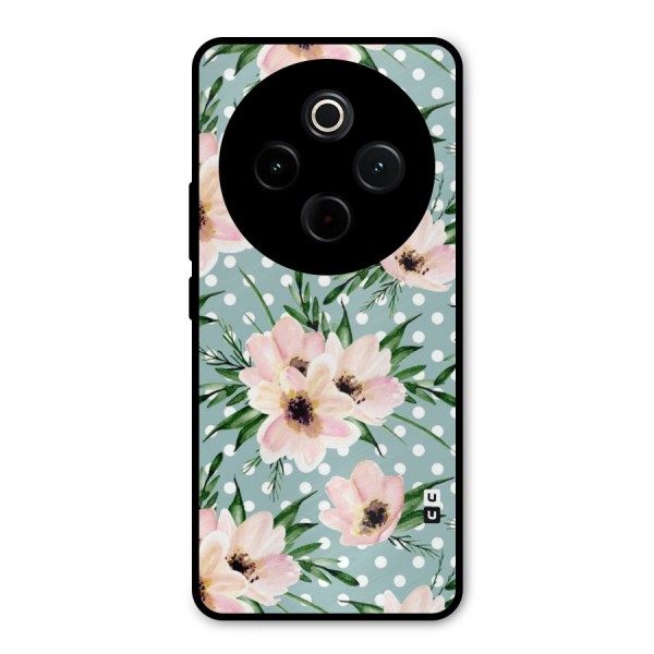 Polka Art Floral Metal Back Case for iQOO Z10