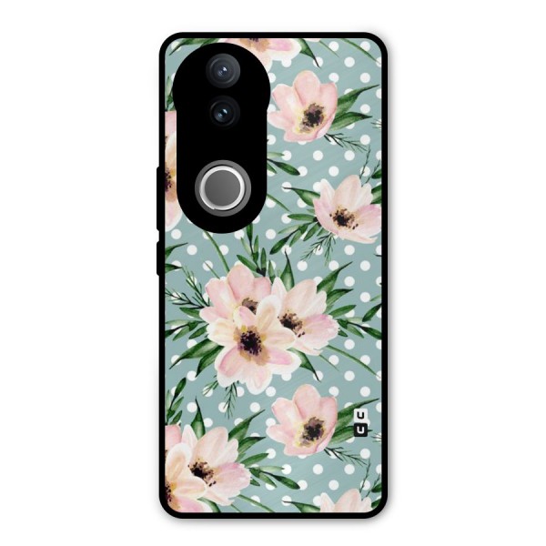 Polka Art Floral Metal Back Case for iQOO Z10R