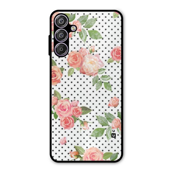 Polka Bloom White Metal Back Case for Galaxy F15