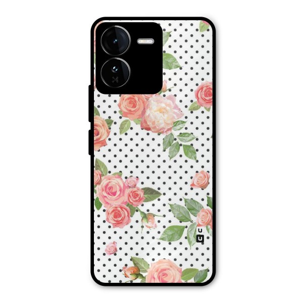 Polka Bloom White Metal Back Case for iQOO Z9