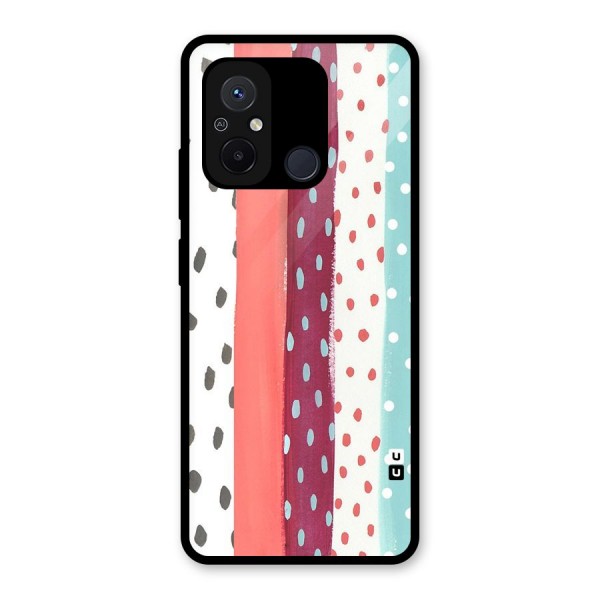 Polka Brush Art Glass Back Case for Redmi 12C