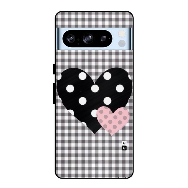 Polka Check Hearts Metal Back Case for Google Pixel 8 Pro