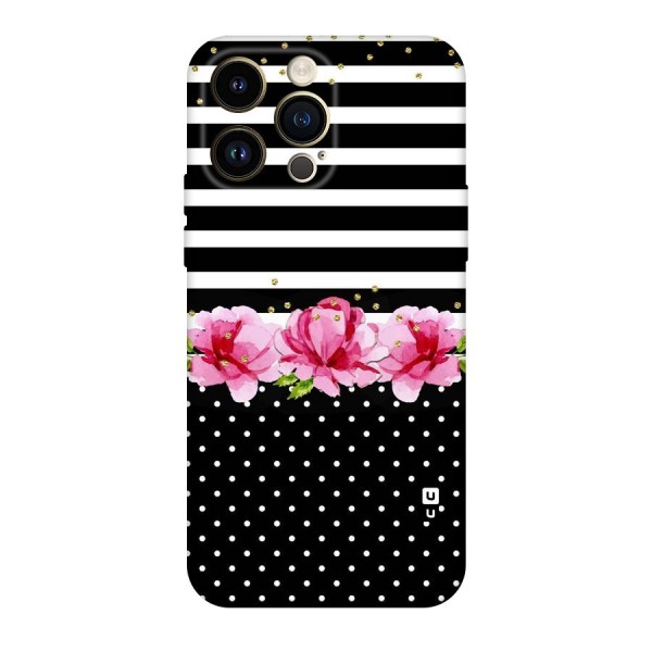 Polka Floral Stripes Original Polycarbonate Back Case for iPhone 14 Pro Max