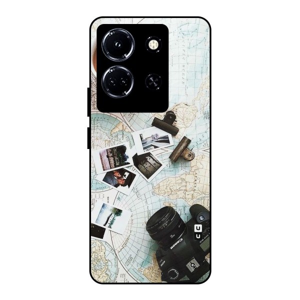 Post Stamps Travel Metal Back Case for Infinix Note 30 5G