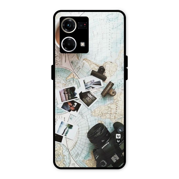Post Stamps Travel Metal Back Case for Oppo F21 Pro 4G