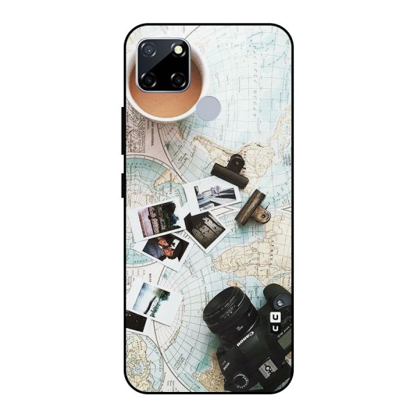 Post Stamps Travel Metal Back Case for Realme Narzo 30A