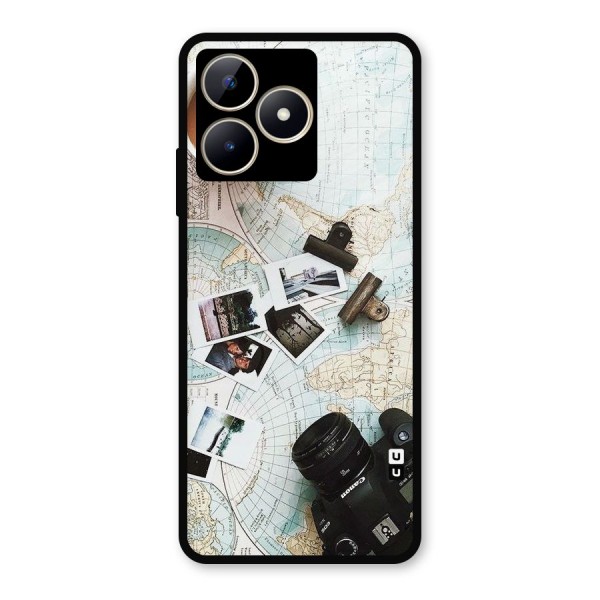 Post Stamps Travel Metal Back Case for Realme Narzo N53