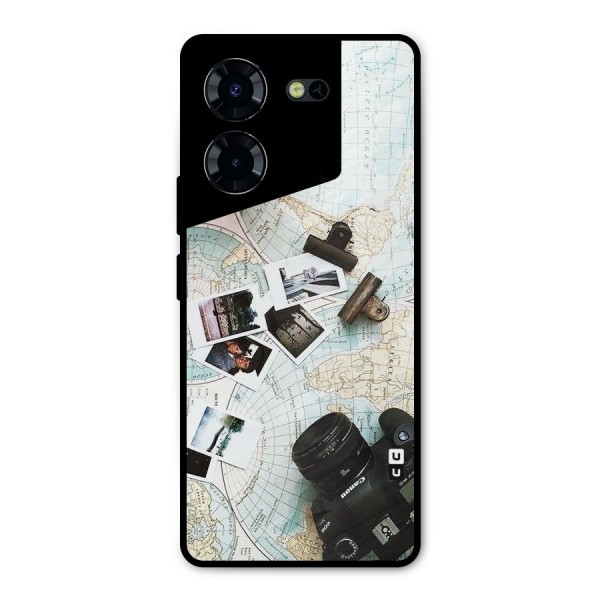 Post Stamps Travel Metal Back Case for Tecno Pova 5 Pro 5G