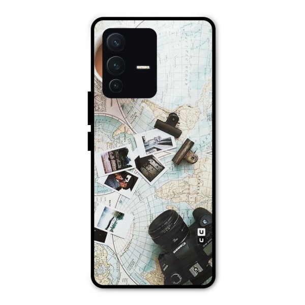Post Stamps Travel Metal Back Case for Vivo V23 Pro