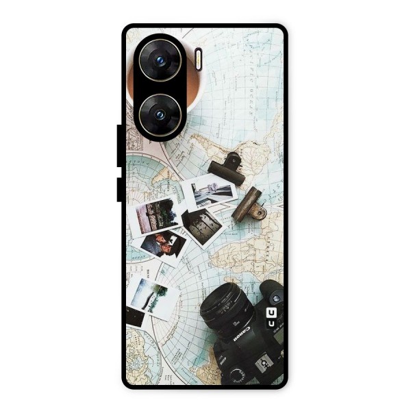 Post Stamps Travel Metal Back Case for Vivo V29e