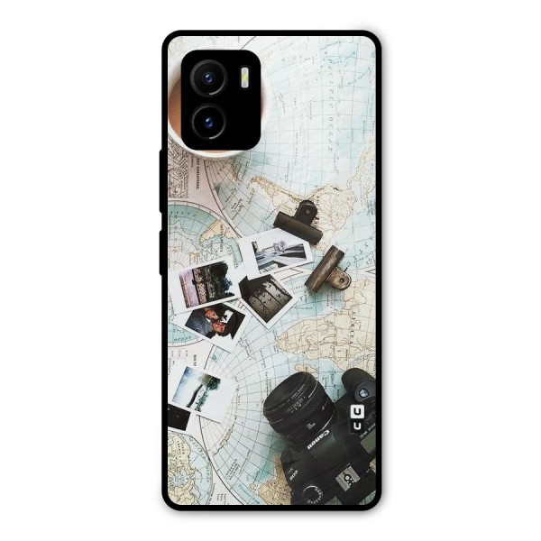 Post Stamps Travel Metal Back Case for Vivo Y15s