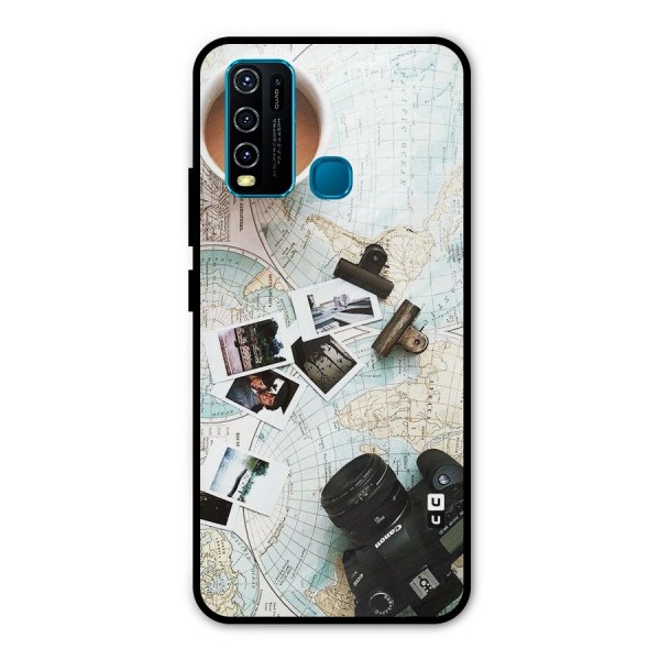 Post Stamps Travel Metal Back Case for Vivo Y50