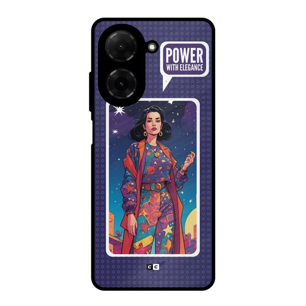Power With Elegance Metal Back Case for Poco C71