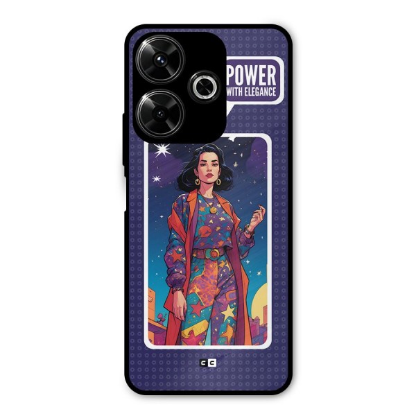 Power With Elegance Metal Back Case for Poco M6 Plus