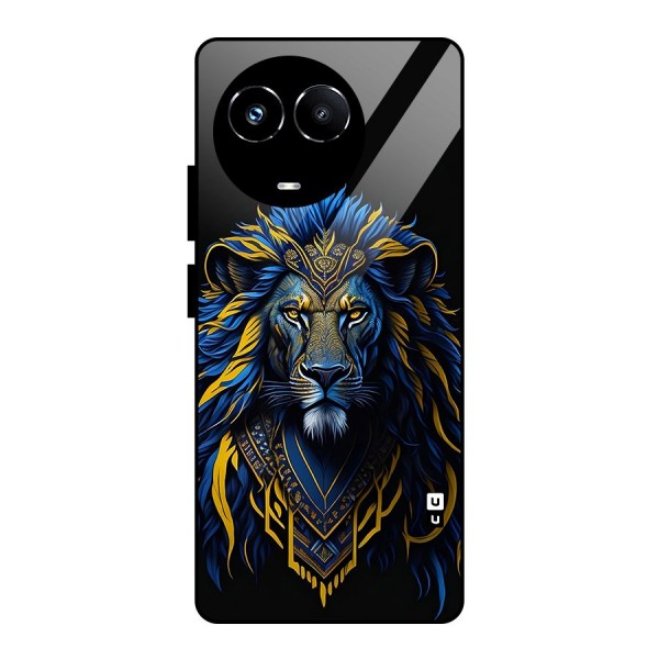 Premium Lion Abstract Portrait Art Glass Back Case for Realme 11X