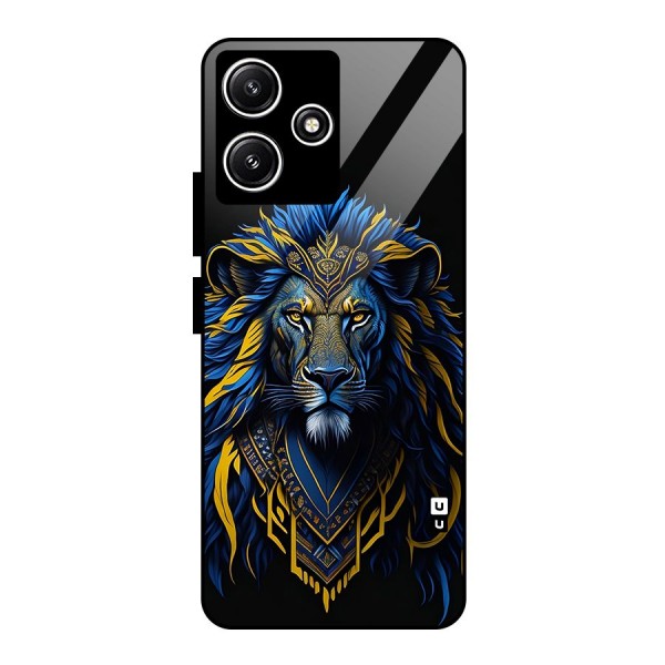 Premium Lion Abstract Portrait Art Glass Back Case for Redmi 12 5G