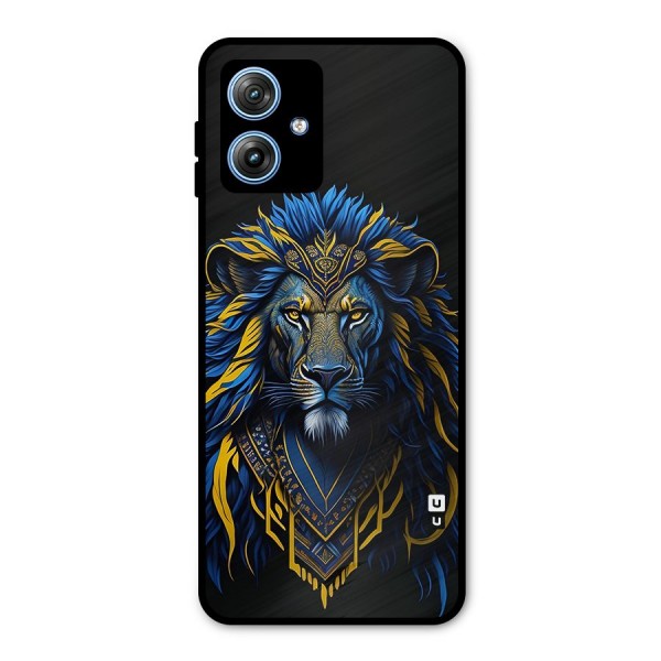 Premium Lion Abstract Portrait Art Metal Back Case for Moto G54