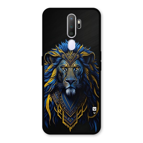 Premium Lion Abstract Portrait Art Metal Back Case for Oppo A5 (2020)