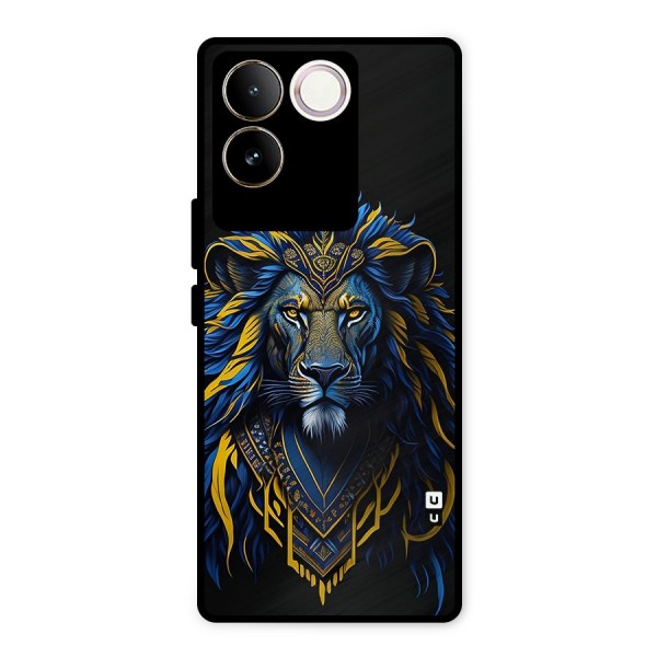 Premium Lion Abstract Portrait Art Metal Back Case for iQOO Z7 Pro