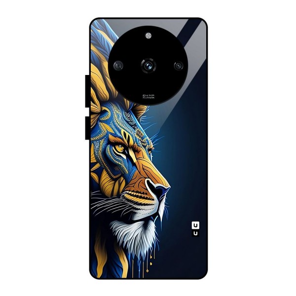 Premium Lion Abstract Side Art Glass Back Case for Realme Narzo 60 5G