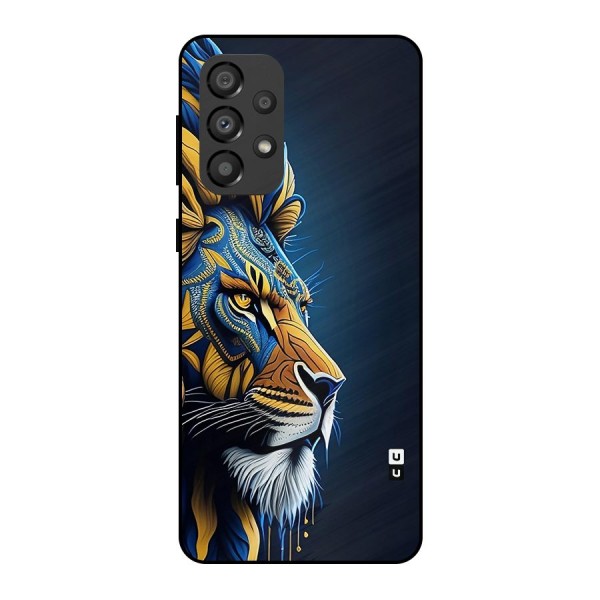 Premium Lion Abstract Side Art Metal Back Case for Galaxy A33 5G