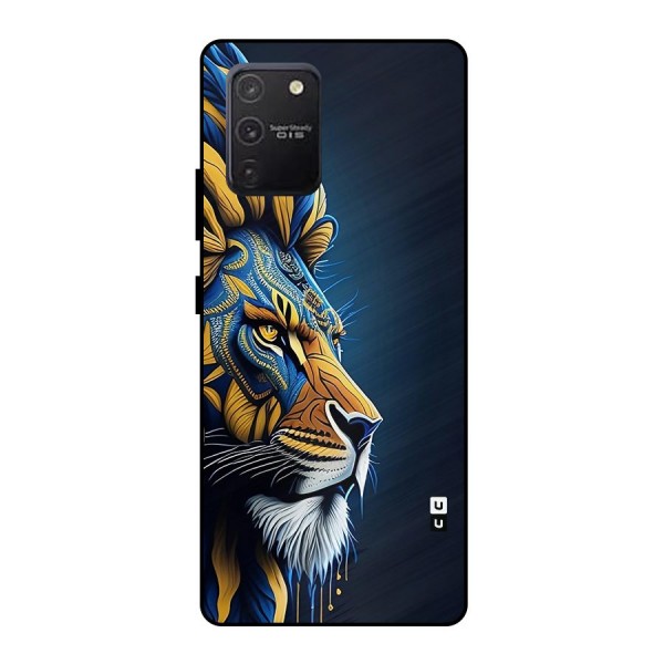 Premium Lion Abstract Side Art Metal Back Case for Galaxy S10 Lite