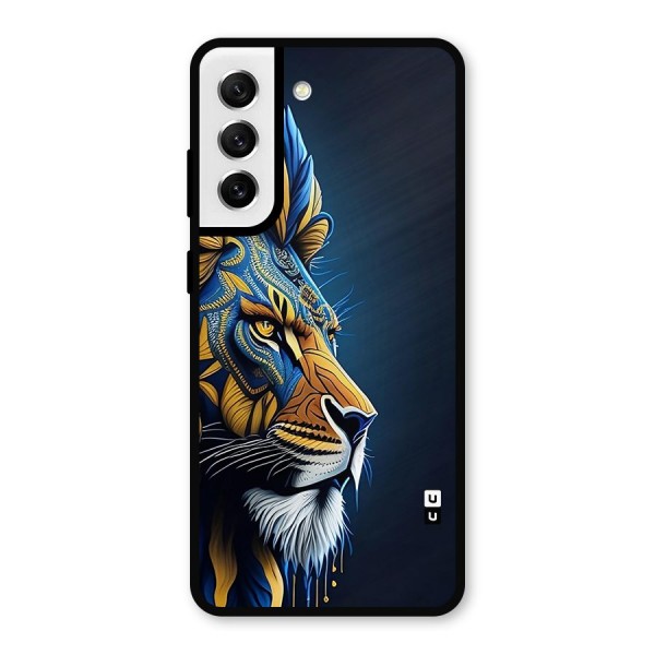 Premium Lion Abstract Side Art Metal Back Case for Galaxy S21 FE 5G