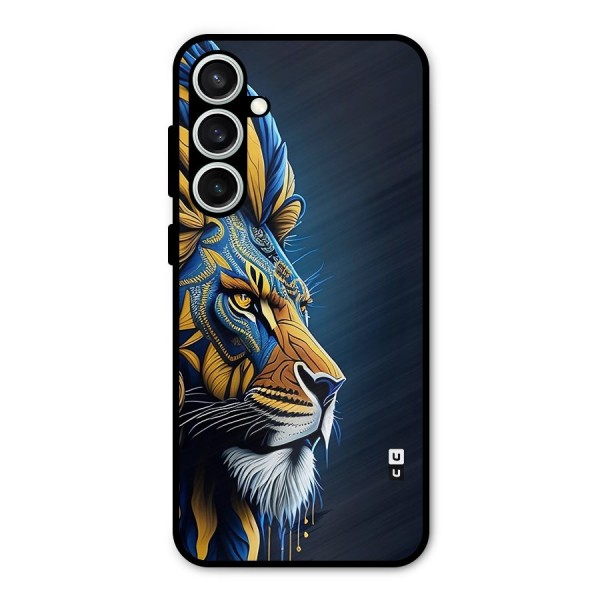 Premium Lion Abstract Side Art Metal Back Case for Galaxy S23 FE