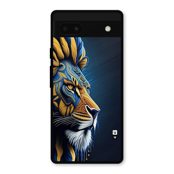 Premium Lion Abstract Side Art Metal Back Case for Google Pixel 6a