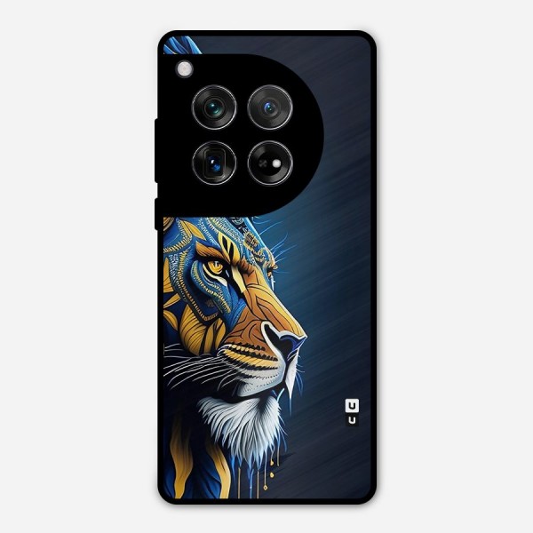 Premium Lion Abstract Side Art Metal Back Case for OnePlus 12