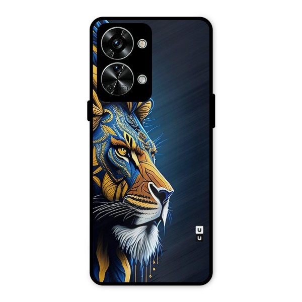 Premium Lion Abstract Side Art Metal Back Case for OnePlus Nord 2T