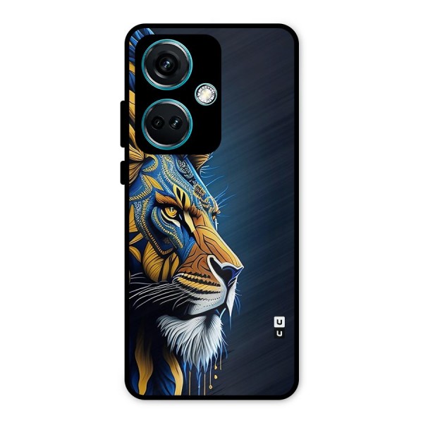 Premium Lion Abstract Side Art Metal Back Case for OnePlus Nord CE 3 5G