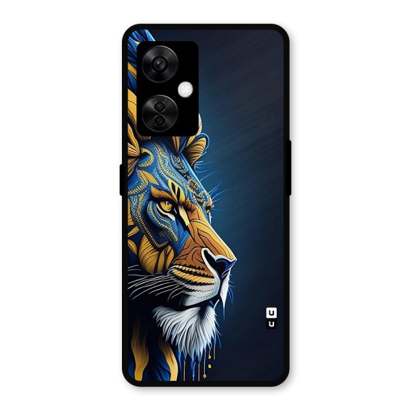 Premium Lion Abstract Side Art Metal Back Case for OnePlus Nord CE 3 Lite