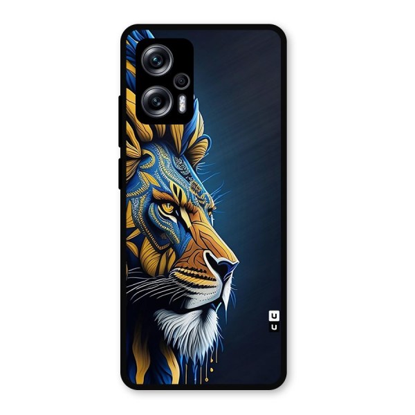 Premium Lion Abstract Side Art Metal Back Case for Redmi K50i