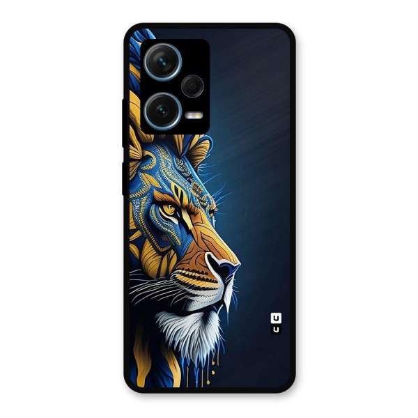 Premium Lion Abstract Side Art Metal Back Case for Redmi Note 12 Pro Plus 5G