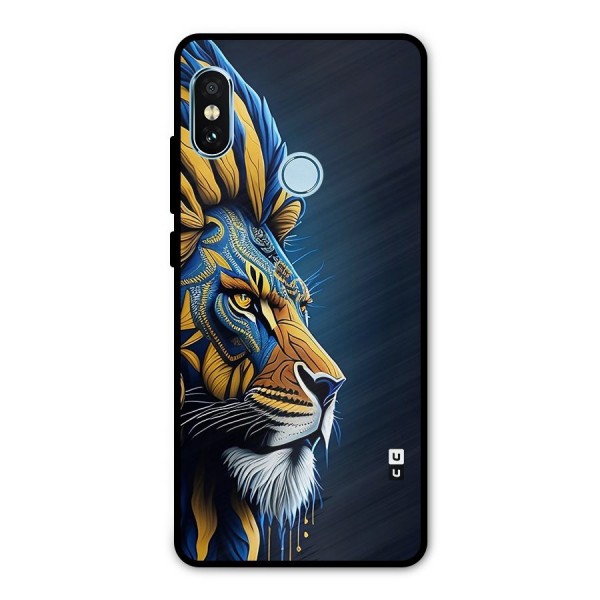 Premium Lion Abstract Side Art Metal Back Case for Redmi Note 5 Pro