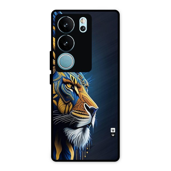 Premium Lion Abstract Side Art Metal Back Case for Vivo V29