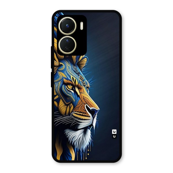 Premium Lion Abstract Side Art Metal Back Case for Vivo Y16