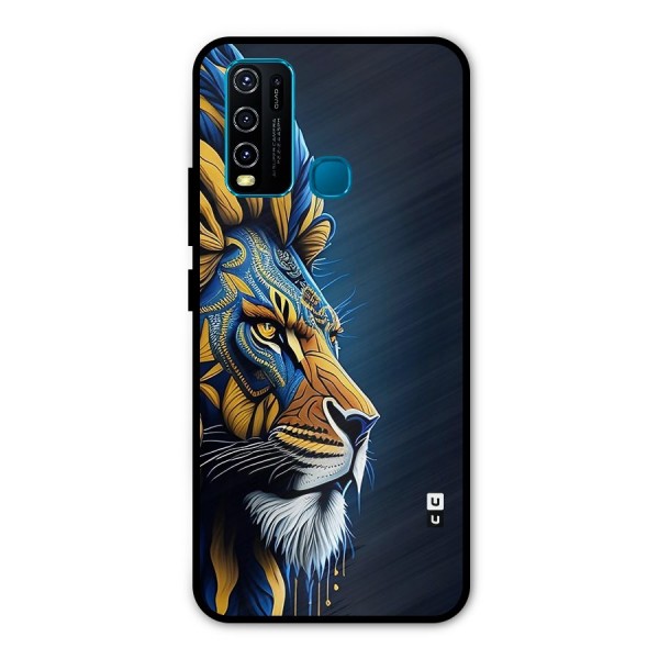 Premium Lion Abstract Side Art Metal Back Case for Vivo Y50