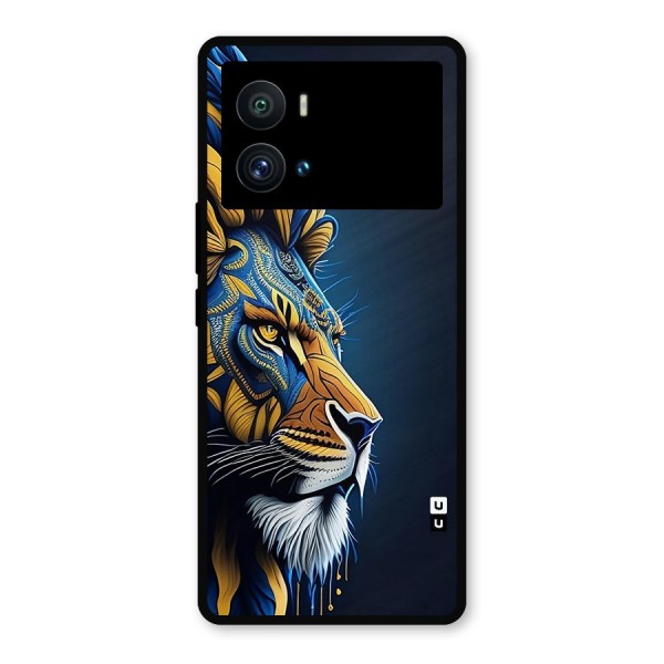 Premium Lion Abstract Side Art Metal Back Case for iQOO 9 Pro